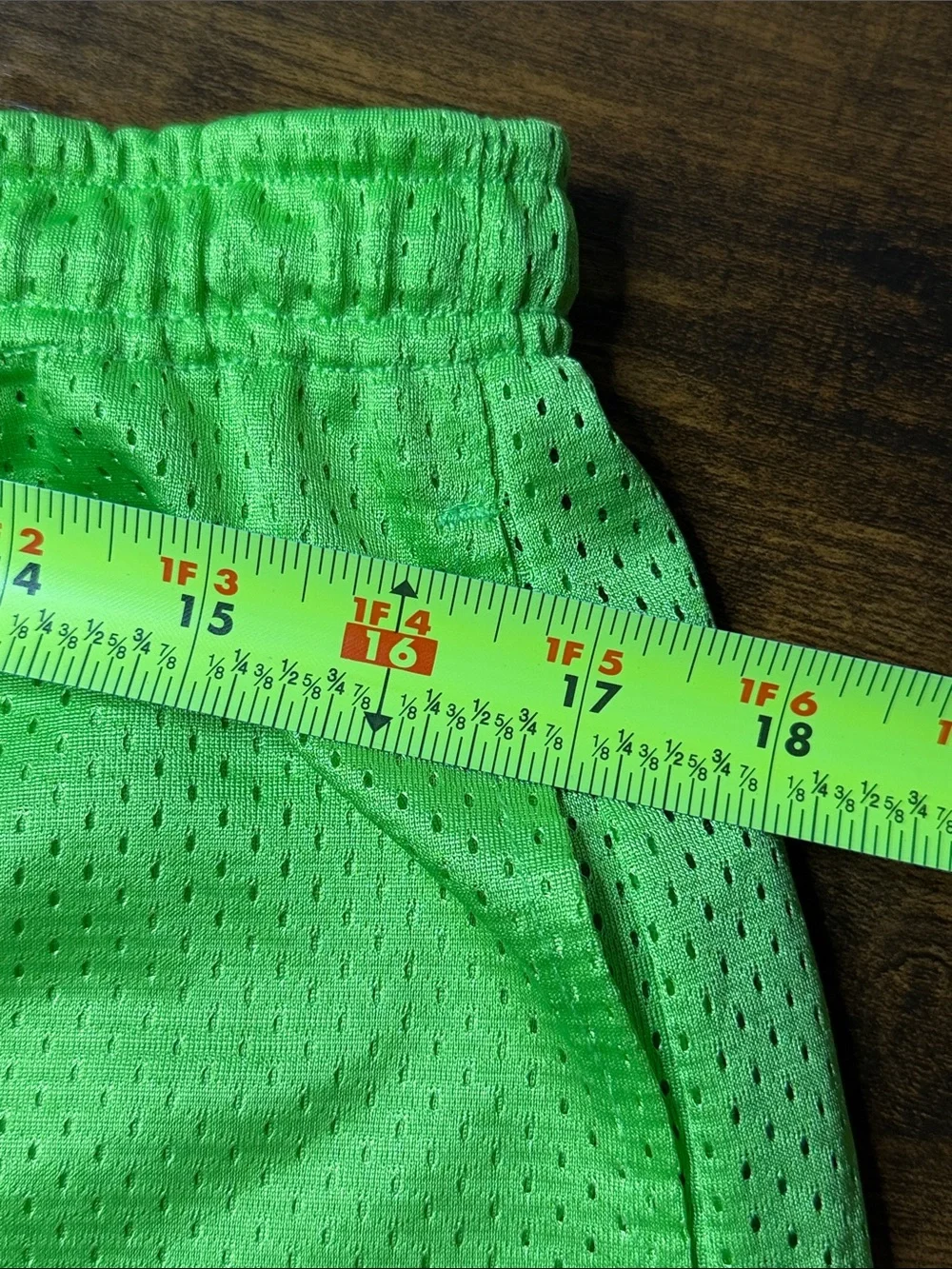 Men's Athletic Mesh Shorts in Neon Green - Lightweight Performance Size Large